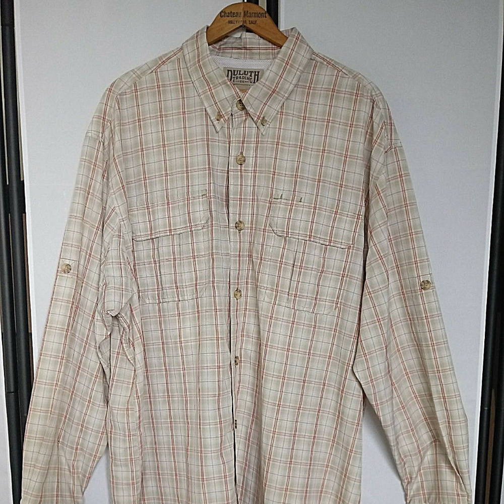 Duluth Trading LS Button Front Vented Shirt XL EUC